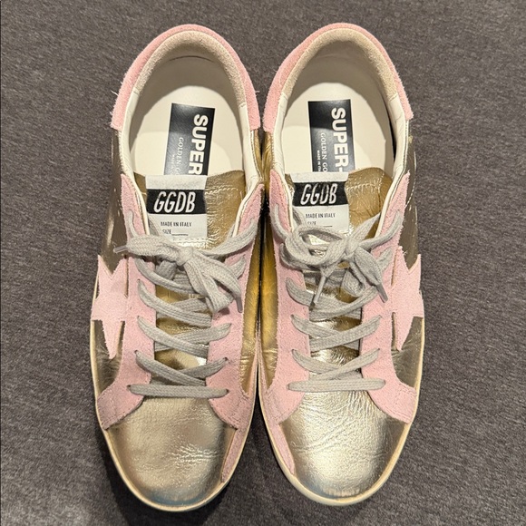 Golden Goose Gold and Pink Star Sneakers - Picture 14 of 14